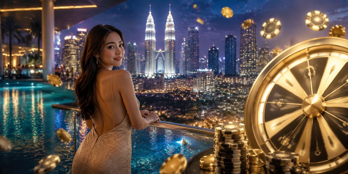 Roda roulette berkilauan di Kuala Lumpur dalam suasana kasino bergaya Melayu